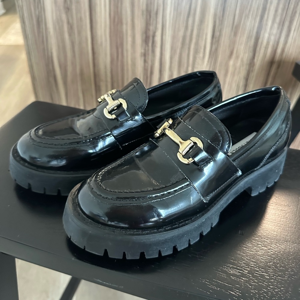Steve Madden lando black leather loafers